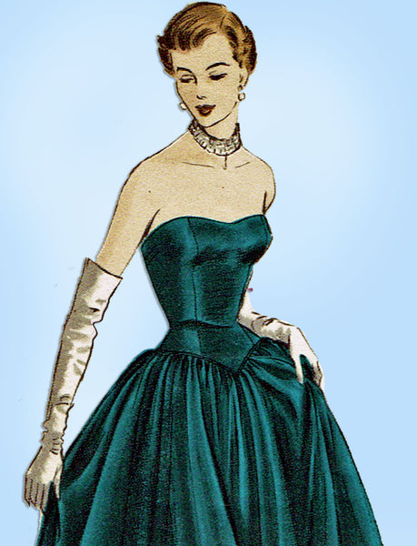 1940s VTG Vogue Special Design Sewing Pattern S-4048 Strapless Evening Gown 34 B
