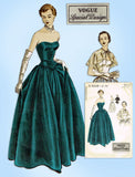 1940s VTG Vogue Special Design Sewing Pattern S-4048 Strapless Evening Gown 34 B