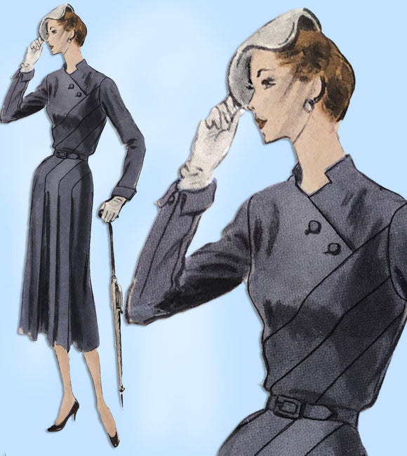 1950s Vintage Vogue Sewing Pattern S-4363 Uncut Plus Size Afternoon Dress 40 B - Vintage4me2