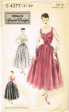 1950s VTG Vogue Special Design Sewing Pattern S-4377 Misses Cocktail Dress 34 B