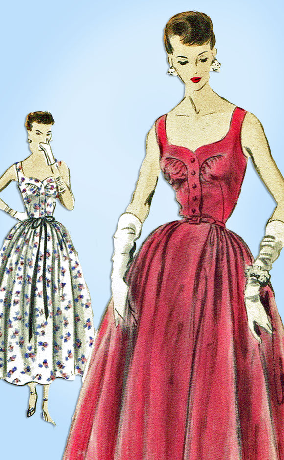 1950s VTG Vogue Special Design Sewing Pattern S-4377 Misses Cocktail Dress 34 B