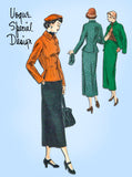 Vogue Special Design S-4907: 1940s Misses Slender Suit Sz 30 B Vintage Sewing Pattern