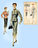 Vogue S-4290: 1950s Uncut Misses Slender Suit Sz 32 Bust Vintage Sewing Pattern - Vintage4me2