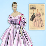 1950s Vintage Vogue Special Design Sewing Pattern S-4465 Misses Evening Gown 34B