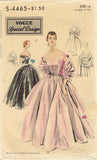 1950s Vintage Vogue Special Design Sewing Pattern S-4465 Misses Evening Gown 34B