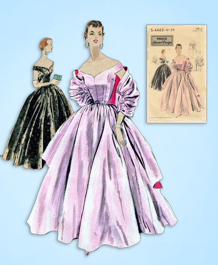 1950s Vintage Vogue Special Design Pattern S-4465 Misses Evening Gown –  Vintage4me2