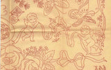 1940s Workbasket Embroidery Transfer #64 Angels & Herbs Motifs Tea Towels Pcases