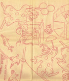 1940s Original Uncut Workbasket Embroidery Transfer 69 Clown Quilt Squares & Bib - Vintage4me2