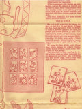 1940s Original Uncut Workbasket Embroidery Transfer 69 Clown Quilt Squares & Bib - Vintage4me2