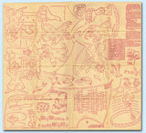 1940s Original Uncut Workbasket Embroidery Transfer 69 Clown Quilt Squares & Bib - Vintage4me2