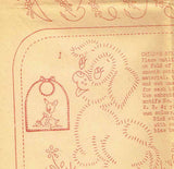 1940s Workbasket Embroidery Transfer #84 Uncut Flower Face Potholders & More