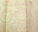 1950s Workbasket Embroidery Transfer 15 Merry Christmas Santa & Happy Dishes FF