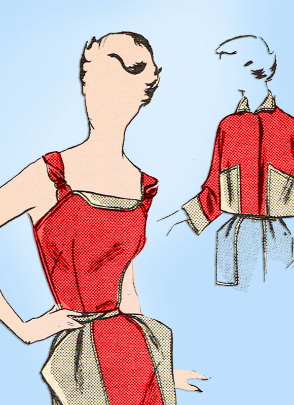 1950s Vintage Woman's Day Sewing Pattern 5023 Uncut Misses Dress & Jacket Sz 34B - Vintage4me2