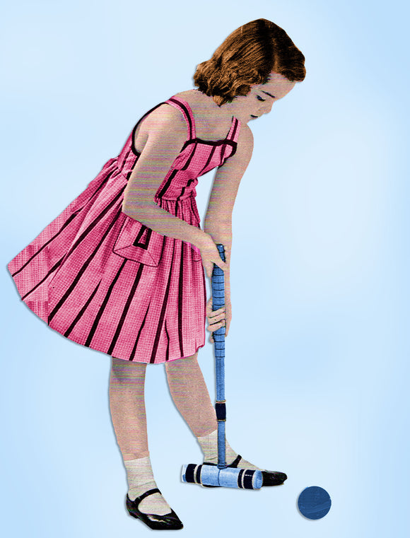 Women's Day 5037: 1950s Vintage Sewing Pattern Girls Sundress Size 10 Darling Lines Vintage4me2