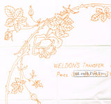 1920s Weldon Embroidery Transfer Uncut 18" Centerpiece 10482 Wreath Roses Thorns