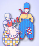 1930s Uncut Weldon English Embroidery Transfer Little Dutch Boy and Girl Motifs - Vintage4me2