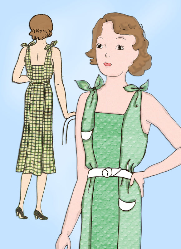 Woman's World 5808: 1930s Teen Girls Sun Back Dress Sz 14 Vintage Sewing Pattern